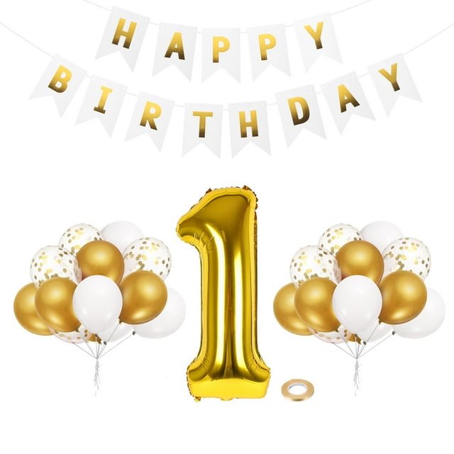 Uxcell 1st Birthday Decorations, 40 Inch Gold Number 1 Balloon for One Year Old Decoration