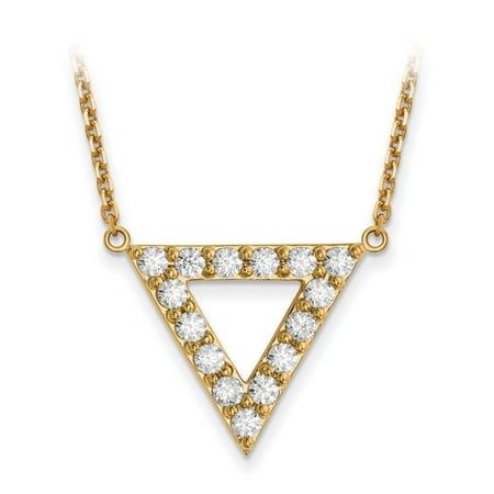 Diamond Triangle Necklace - 14k A Quality Diamond 20mm Triangle Necklace