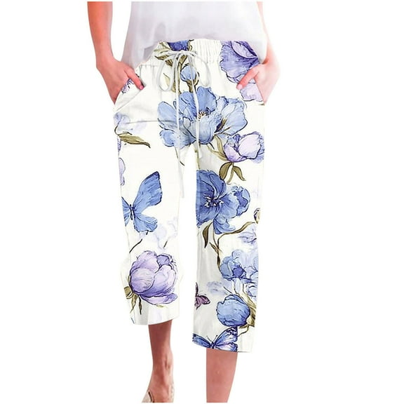 Zuesphe Womens Pants Dressy Casual Plus Size Capri Pants for Women Stretch Denim Womens Flowy Pants with Pockets Womens Cargo Pants High Waisted with Pockets