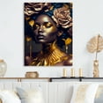 thumbnail image 2 of Designart Gold And Black Floral Woman VII Canvas Wall Art, 2 of 5