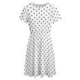 thumbnail image 4 of Black Polka Dots White Background Women's Dress Short Sleeve Summer Sundress Summer Women Clothes, 4 of 7