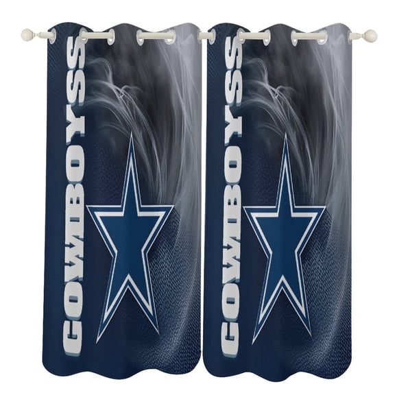 Football Cowboys 2pcs Blackout Curtains For Living Room Bedroom, Grommet Top Window Set for Left And Right Biparting Open