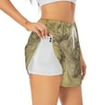 thumbnail image 3 of Lsque Vintage World Map Printed Women's Running Shorts with Liner Pockets,Elastic Quick Dry Workout Athletic Gym Yoga Shorts,Womens High Waist Shorts-X-Large, 3 of 9