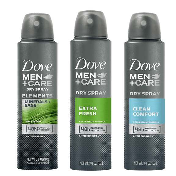 Dove Anti-Perspirant Deodorant Spray For Men Size:Pack of 3 Flavor:Assorted