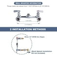 thumbnail image 5 of Commercial Sink Faucet with 14” Swivel Spout, 8" Center Wall Mount Kitchen Faucet, Dual Handles Brass Utility Sink Faucet for Laundry Room Restaurant Compartment Sink, Polish Chrome, 5 of 13