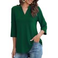 thumbnail image 3 of a.Jesdani Womens Plus Size Tunic Tops 3/4 Roll Sleeve V Neck Casual Blouses m-4x, 3 of 9
