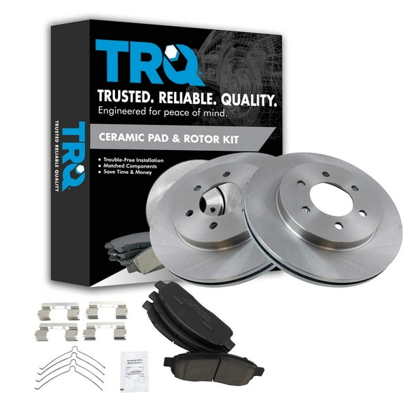 TRQ Front Brake Pad & Rotor Kit Brake Pads Brake Rotor Ceramic Fits Select 2004-2008 Ford F-150 2006-2008 Lincoln Mark LT