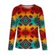 thumbnail image 4 of ICHUANYI Liquidación Moda Mujer Cuello Redondo Manga Estampado Casual Camiseta Blusa ICHUANYI WER202308231317, 4 of 5