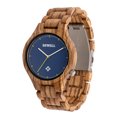 thumbnail image 4 of Reloj de madera para hombre analógico de correa de madera clara reloj de pulsera esfera azul Jinwen Reloj de pulsera de madera para hombre, 4 of 8