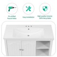 thumbnail image 6 of Harper & Bright Designs 36" Bathroom Vanity with Ceramic Basin, Bathroom Storage Cabinet with Two Doors and Drawers, Solid Frame, Metal Handles, White, 6 of 13