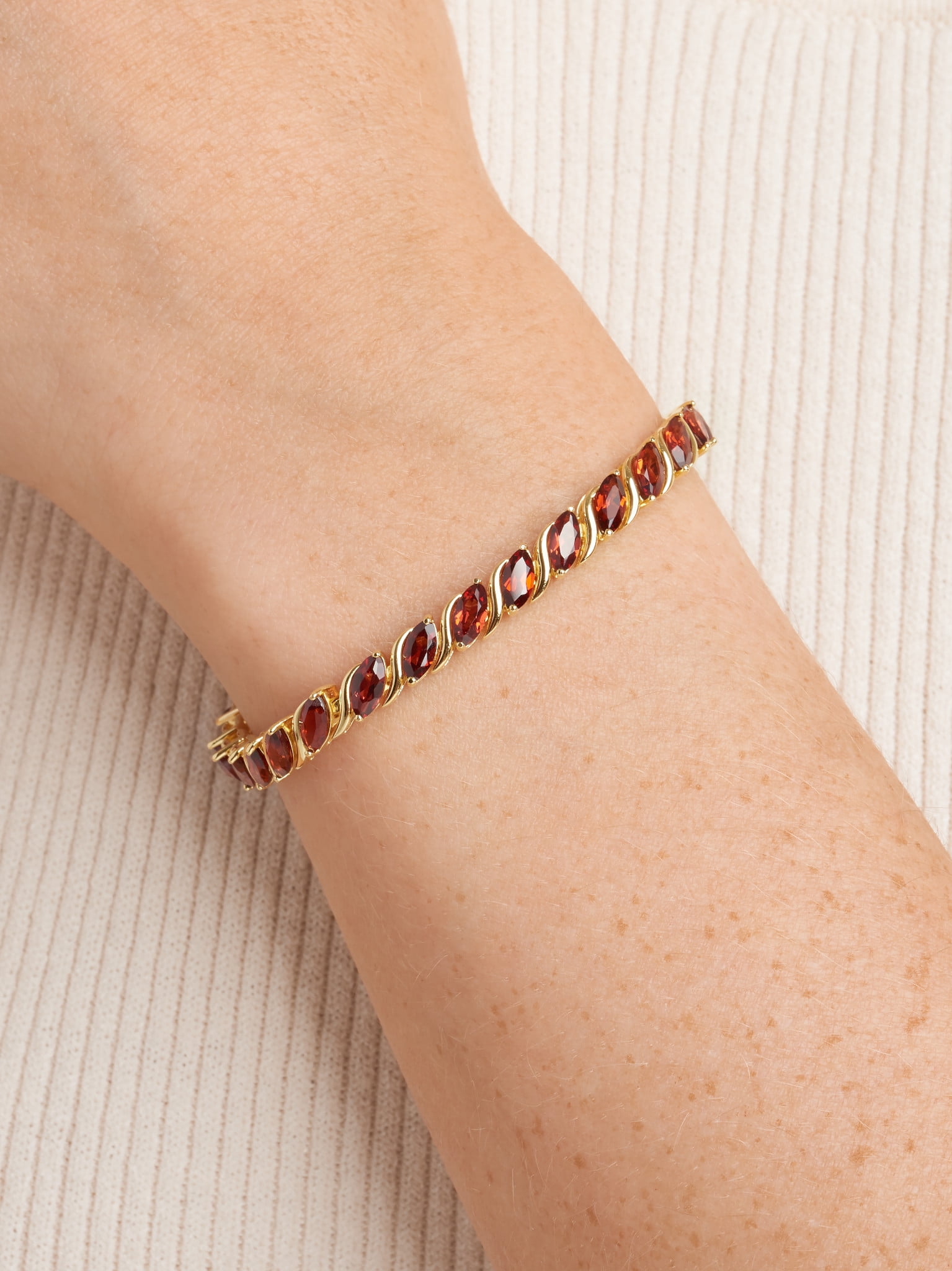 Garnet tennis shop bracelet gold