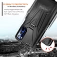 thumbnail image 5 of Nagebee Case for Motorola Moto G Stylus 2022 with Tempered Glass Screen Protector (Full Coverage), Belt Clip Holster with Built-in Kickstand, Heavy Duty Shockproof Armor Rugged Case (Black), 5 of 6