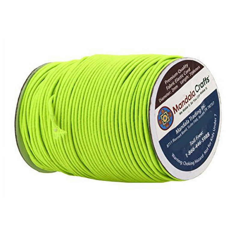 Elastic Cord Stretchy String 2mm 49 Yards Green for Crafts, Bracelets,  Necklaces, Beading