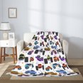 thumbnail image 2 of Fuzoiu Cartoon Monster Trucks1 Print Flannel Throw Blanket,Light Weight Warm Decorative,Throw Blanket Cover for Sofa, Couch, Bedroom,Travel-50"x40", 2 of 6