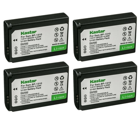 Kastar Battery 4-Pack Replacement for Samsung BP1310 BP-1310 BP-1310EP ED-BP1310 EDBP1310 Battery Samsung BC1310 BC-1310 Charger Samsung NX5 NX10 NX11 NX20 NX100 Cameras