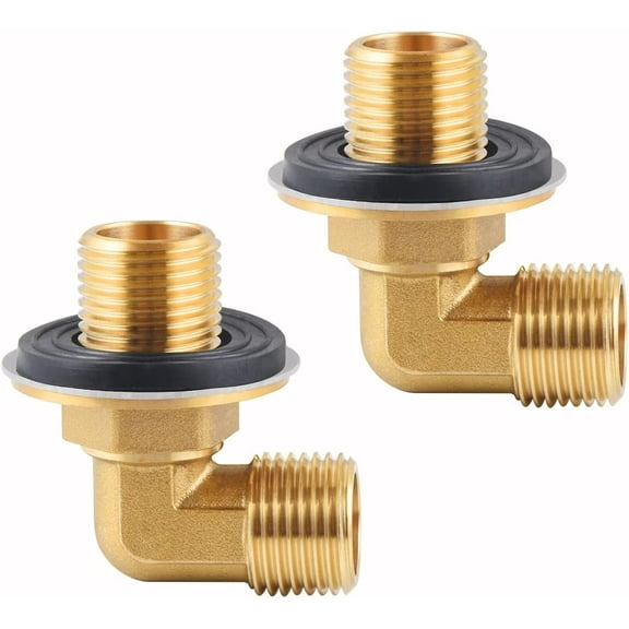 Wall Mount Commercial Faucet Installation kit,Brass 90 dergee backsplash Mount Set for Stainless Steel Commercial Kitchen Prep & Utility Sink,Lead-Free 2 Pack