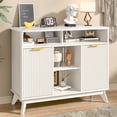 thumbnail image 2 of Vabches Fluted Kitchen Buffet Sideboard Cabinet, Farmhouse Coffee Bar Storage Cabinet With with Adjustable Shelf for Kitchen, Dining Room,, 2 of 8