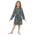thumbnail image 6 of FORMRS Kids Bathrobe Unisex Hooded Robe Toddler Pajamas Sleepwear, Size 10-12T, Floral Christmas, 6 of 7