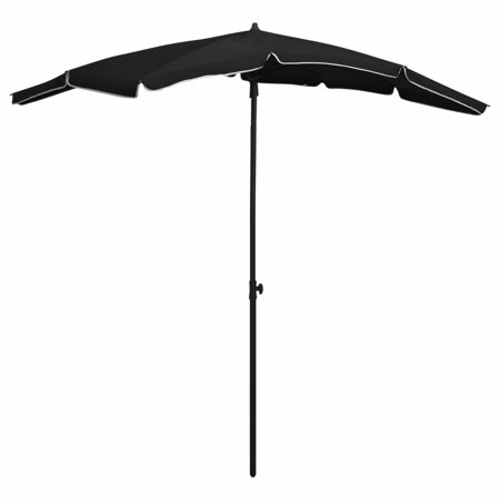 ikayaa Garden Parasol with Pole 78.7 x51.2  Black