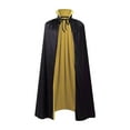 thumbnail image 5 of Gelikeya Halloween Reversible Hooded Cloak Unisex Stand Collar Cape Halloween Christmas Party Apparel, Yellow, Size 130cm, 5 of 6