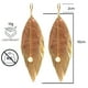 thumbnail image 4 of VANGANIA Aretes largos mujer de plumas doradas y cuero Elegant Gold regalo mujer, 4 of 5