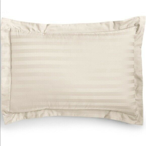 Charter Club Damask Stripe 500 Thread Count Pima Cotton Pillow Sham KING Natural