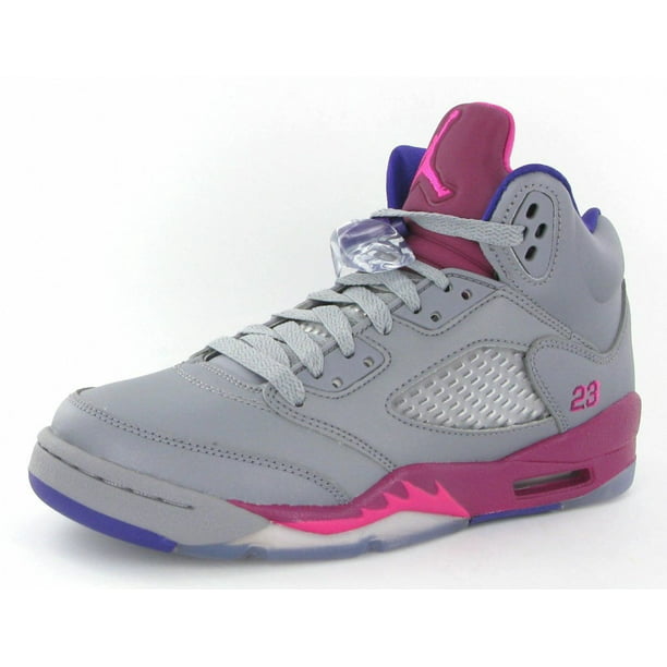 Nike Air Jordan Retro 5 (GS)Cement Grey Pink Foil Raspberry Red 440892 ...