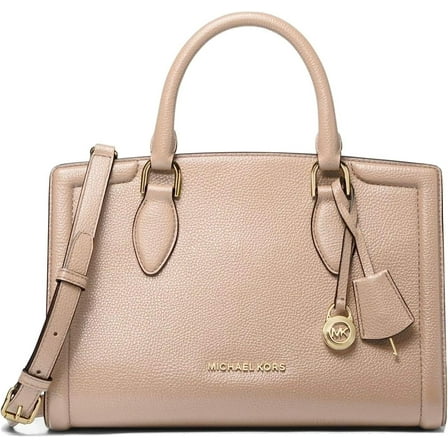 Michael Kors Zoe Medium Pebbled Leather Satchel, Soft Pink