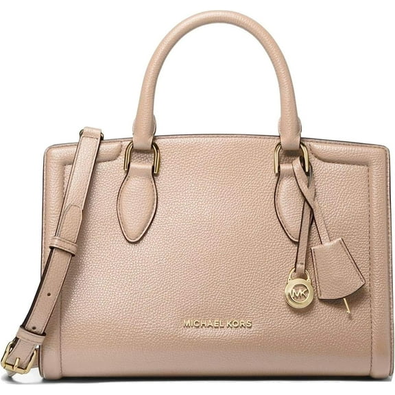 Michael Kors Zoe Medium Pebbled Leather Satchel, Soft Pink