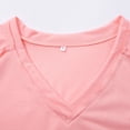 thumbnail image 7 of Endives Women's Long Sleeved T Shirt Retro Shirt V Neck Loose Thin Breathable Womens Top Spring Summer Pink, 7 of 7