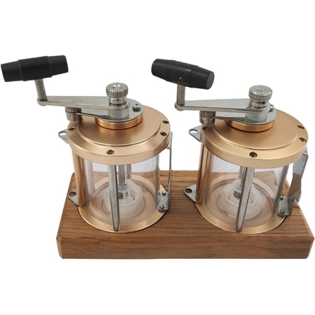 Deep Sea Fishing Reel Salt & Pepper Grinder Set Mills With Wood Plate
