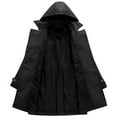 thumbnail image 2 of Chrisuno Women's Classic Oversized Hooded Windbreaker Rain Jacket Loose Coat Trench Coat Plus Size Black XL, 2 of 8