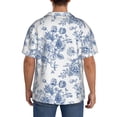 thumbnail image 3 of Balery Rose Flowers Camisa Casual de Manga Corta con Botones para Hombre, Texturizada, Estilo Cubano, para Playa, Verano-X-Large, 3 of 5