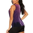 thumbnail image 3 of Daiia Thunderstorm Violet Purple Printed Womens Workout Tops for Women Quick-dry Tank Tops Mesh Yoga Shirts Athletic Running Tank Tops Sleeveless Gym Clothes-Large, 3 of 7