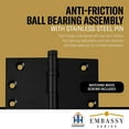 thumbnail image 5 of Embassy 3.5” x 3.5” Ball Bearing Door Hinge Heavy Duty Hinges Matte Black with Steeple Tips, 5 of 9