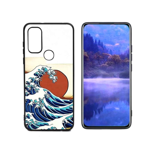 Compatible with Motorola Moto G Pure Phone Case, Japanese-Kanagawa-Great-Wave-Aesthetic-Abstract-Art-Cute19 Case Men Women, Flexible Silicone Shockproof Case for Motorola Moto G Pure