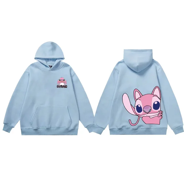 Sudadera con capucha de Disney para mujer, sudadera de dibujos animados con letras de monstruo y Ángel, jersey bonito Harajuku Unisex con bolsillo