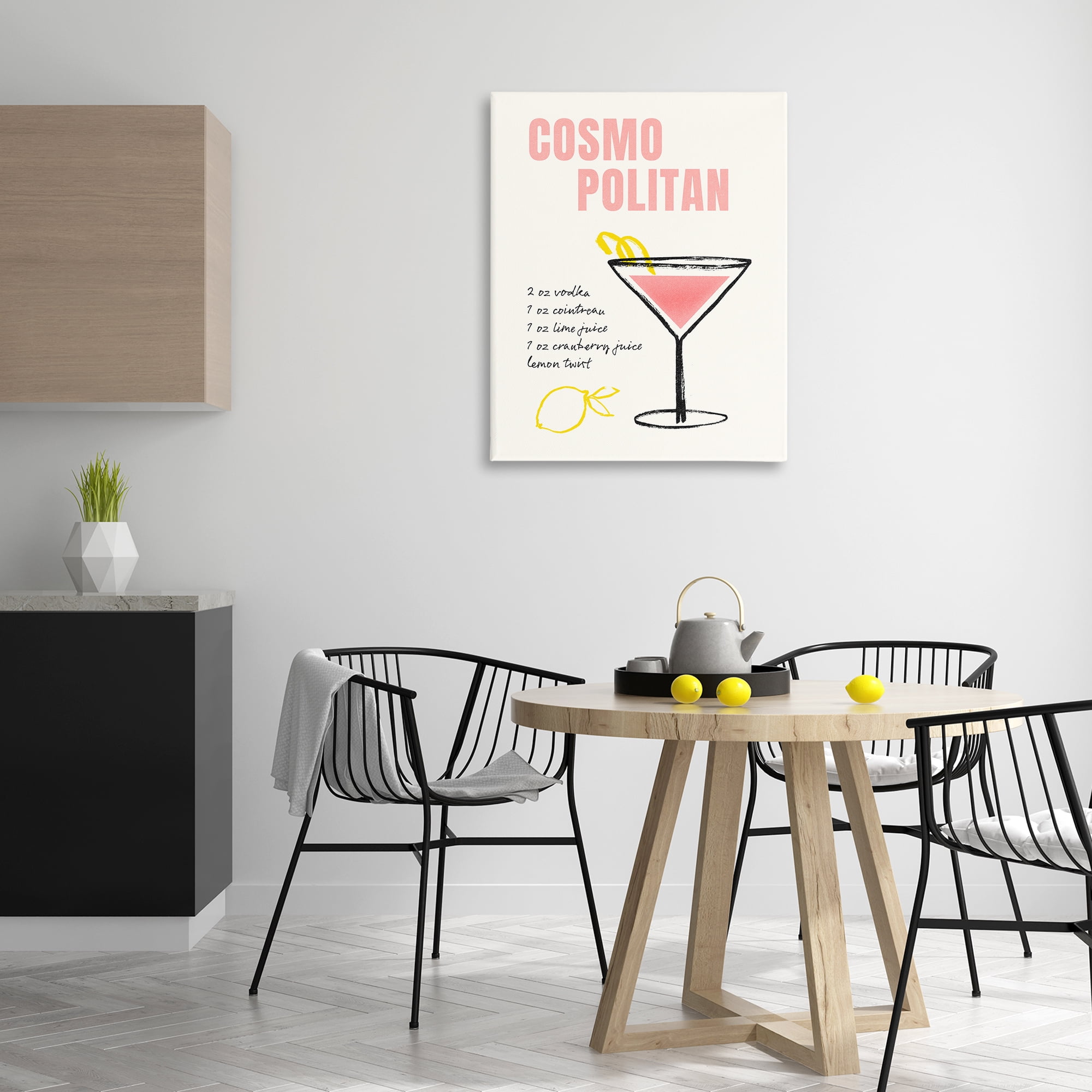 Stupell Industries Cosmopolitan Drink Recipe Food & Beverage Painting Gallery Wrapped Canvas Art Print Wall Art, 30 x 40