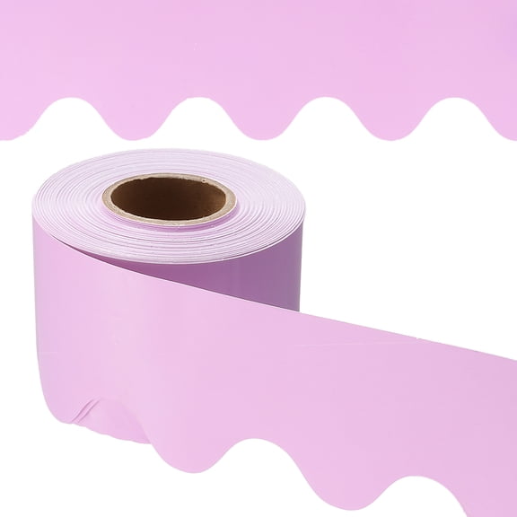 Uxcell Bulletin Board Border, 65.5 Feet Poster Chalkboard Cork Decoration Trim Scalloped Borders Wall Decor for Classroom Office Locker, Pink