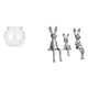 thumbnail image 1 of Acuario de escritorio,Pecera pequeña transparente,pecera,jarrón,mesa,Escultura de figura,Estatua sentada Figura Escultura Adorno,Estatuas de conejos en miniatura para decoración de interiores, 1 of 8
