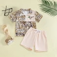 thumbnail image 2 of mgoYE Baby Boy Clothes 6-9 Months Toddler Baby Boy Summer Clothes Retro Camo Hunting Shirts Polo T-Shirt + Camouflage Shorts Set 6 12 18 24 Months(Beige,2-3 Years), 2 of 6