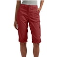 thumbnail image 2 of Cargo Capris for Women with Pockets Capri Cargo Work Pants for Women Casual Summer Wine L, 2 of 6