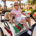 thumbnail image 3 of Golf Cart Seat Covers for 2 Seater,Red Snowman Christmas Microfiber Cart Seat Towel Blanket,Xmas Tree Snowflake Vintage Absorbent Breathable Non Slip Bench Seats Protector for Golf Course 51"x31", 3 of 9