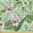 thumbnail image 2 of Ambesonne Exotic Fabric by the Yard Upholstery, Tropical Pinkish Flowers, 5 Yards, Multicolor, 2 of 5