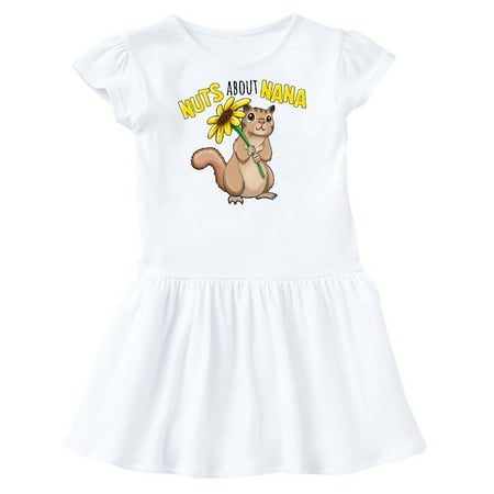 

Inktastic Nuts about Nana Cute Chipmunk with Sunflower Gift Toddler Girl Dress