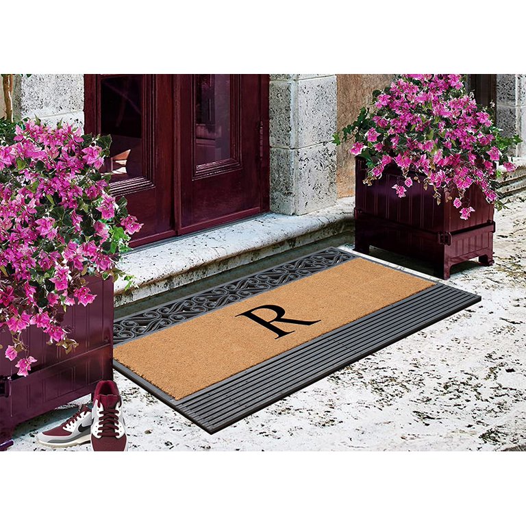 A1HC Natural Rubber & Coir 24x36 Monogrammed Doormat For Front Door,  Anti-Shed Treated Durable Doormat for Outdoor Entrance, Heavy Duty, Low  Profile,