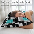 thumbnail image 5 of Teal Blue Black Geometric Throw Pillow Covers, Modern Abstract Art Block Soft Breathable Pillow Cases with Invisible Zipper for Sleeping, Small Pillowcases for Couch Bed Sofa Chair 16x24 Inches, 5 of 9