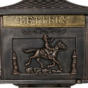 BARONAGE Cast Aluminum Mail Box, Postal Box , Mailbox and Post Kit,Mailbox Color Bronze
