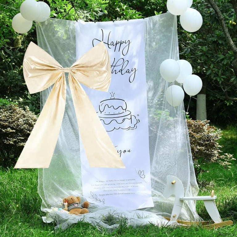 Large Satin Giant Big Bow Ribbon,25x40inch,Champagne - Walmart.com