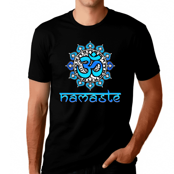 Mens Yoga Shirts for Men Premium Vintage Namaste Yoga Shirt Mantra Hot Yoga Shirt
